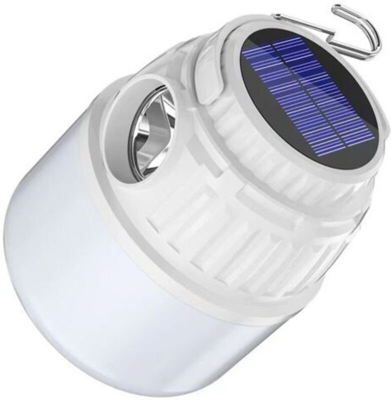Realky Campinglaterne LED, Solar Campinglampe TYP-C wiederaufladbar, 4 Helligkeitsmodi, tragbare wasserdichte Campingbel...
