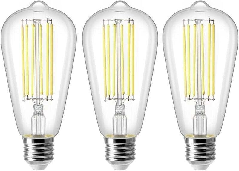 8-W-E27-ST64-LED-Lampe, Vintage-Edison-Glühbirne, entspricht 80 W, Kaltweiß (6500 K), 800 lm, Retro-Dekorationslampe, ni...