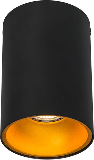 Moderner Strahler Schwarz mit Gold GU10 50mm - Deep