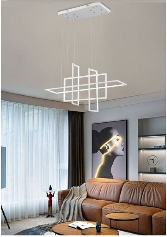 Trade Shop - moderne 4 rechteckige pendelleuchte natürliches warmes kaltes licht LP-36B -