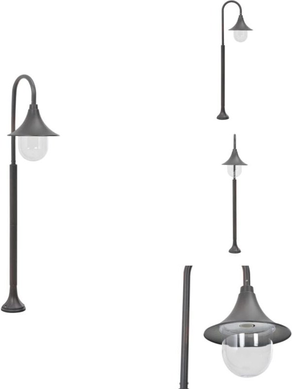 Garten-Pollerleuchte E27 120 cm Aluminium Bronzefarben - Gartenlaterne - led Laterne - Außenstehleuchte - Außenlicht - B...