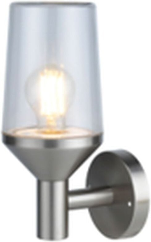 Wandlampe außen Edelstahl Glas 29 cm hoch IP44 E27 Modern Außenwandlampe