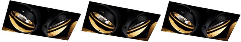Qazqa - Set mit 3 Einbaustrahlern, schwarz, GU10 AR111, randlos, 2-flammig – Oneon