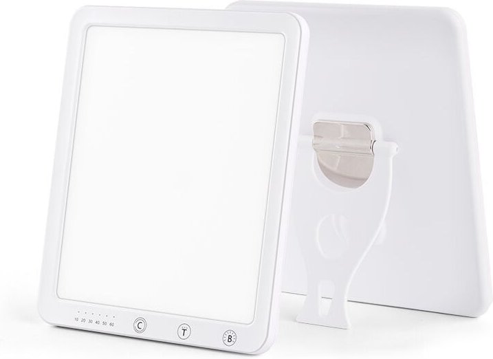 Lichttherapielampe 10000 Lux UV-freie Tageslichtlampe mit 3 Farbtemperaturen, 5 Helligkeitsstufen und 6 Timer, Memory-Fu...