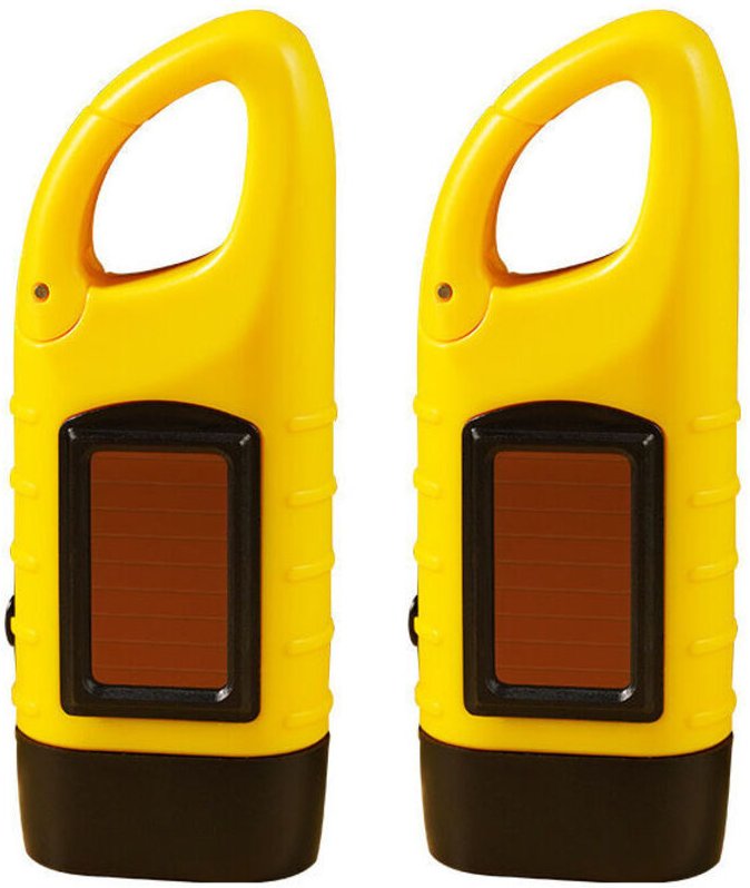 2er-Pack Handkurbel-Taschenlampen, wiederaufladbare Solar-LED-Notfall-Taschenlampen, Outdoor-Sport-Überlebens-Taschenlam...