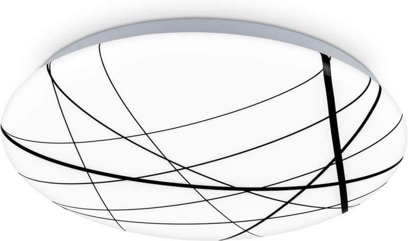 Briloner - kora led Deckenleuchte, Neutralweißes Licht, Linien Design, weiß-schwarz, 28 x 6,5 cm