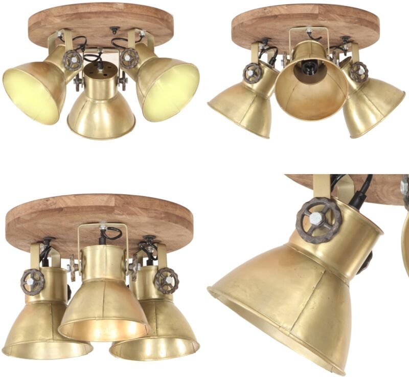 Deckenlampe Industriestil 25 W Messing 42x27 cm E27 - Messinglampe - Eisenlampe