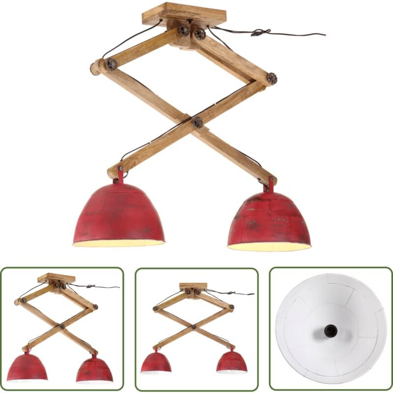 Deckenleuchte 25 w Rot 29x18x85 cm E27 - Dekorleuchte - Industrielampen - Wandlampen - Wohnraumbeleuchtung - Schlafzimme...