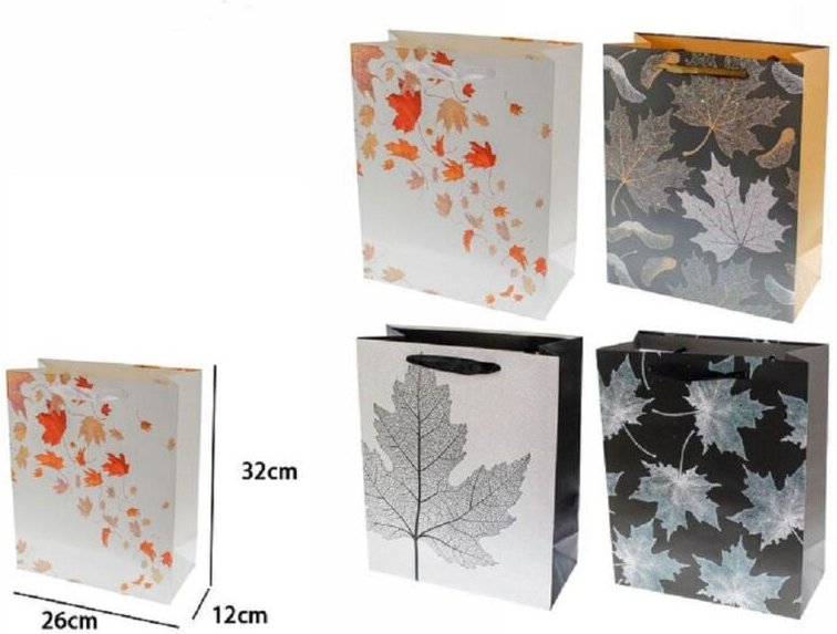 Trade Shop Traesio - Trade Shop - set 2 buste pezzzes borsa da regals foglie autunnali 32X26X12CM 69963 vari models -