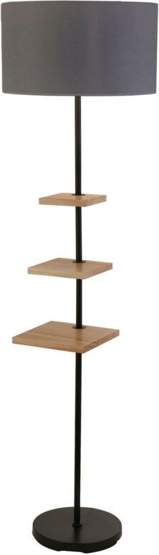 Searchlight Norfolk Shelf Stehlampe helles Holz, Grau und Schwarz
