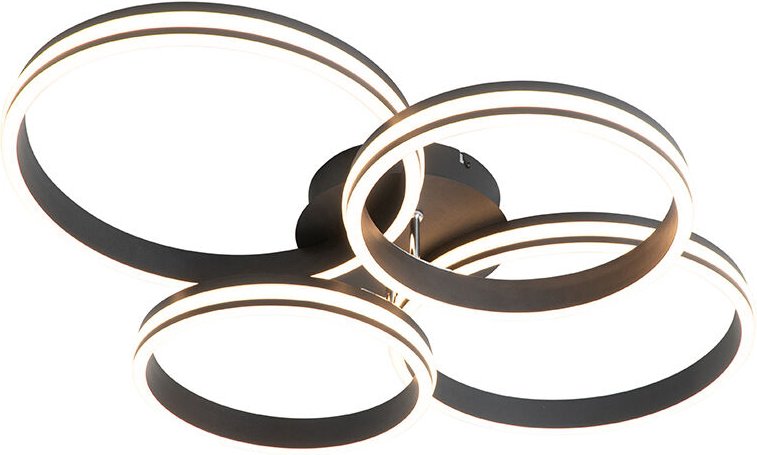 Deckenleuchte schwarz inkl. led 3-Stufen dimmbar 4-Licht - Navara