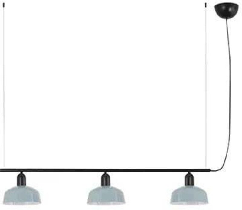 Faro Tatawin Kleine Balken-Pendelleuchte, Deckenleuchte, Schwarz, Graublau glänzend, 3x E27