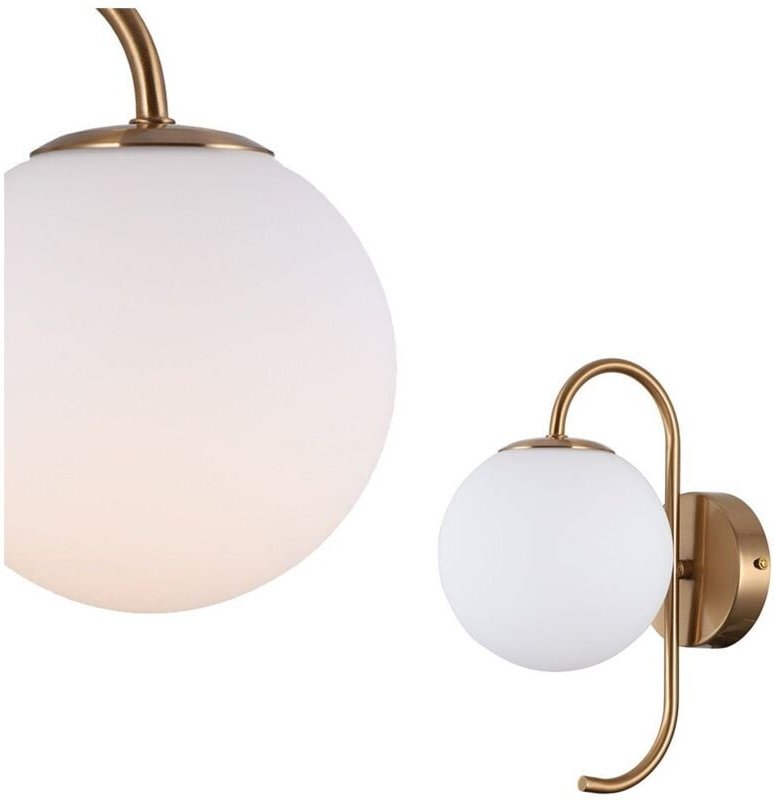 Gela - Industrie- und Retro-Wandleuchte Honey Brass 1 Light mit weißem Schirm, G9 - Italux