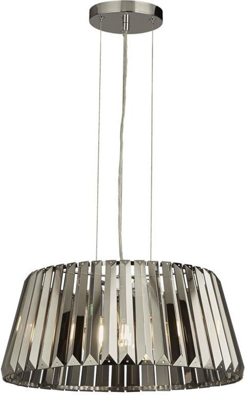 Searchlight - Tiara 5-flammige Pendelleuchte, verchromtes Rauchglas