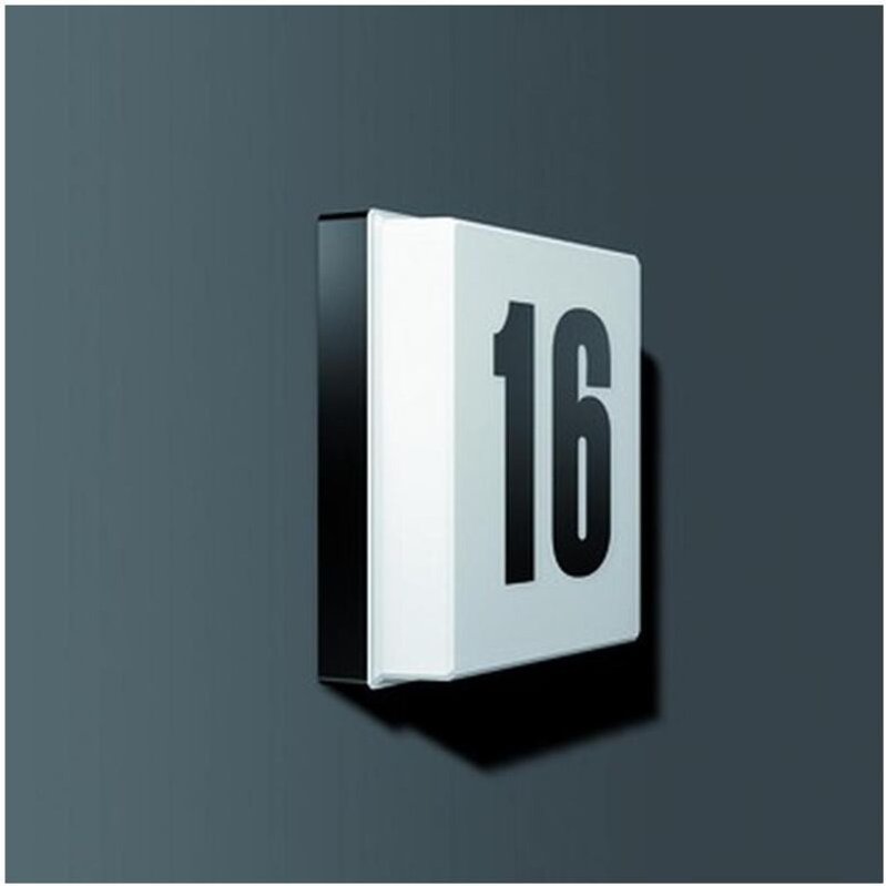 RZB Die superflache Hausnummernleuchte, 4 W, 200 lm, 840, schwarz, on/off Hausnummernleuchten, L 226 B 226 H 70, 126°,