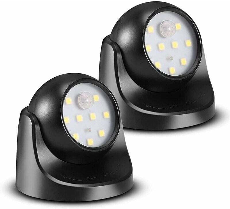 Spot LED mit Detecteur von Mouvement, 2 Unités Strahler LED ohne Fil, 150 Lumen, Sphère Amovible, Rotation und Inclinais...