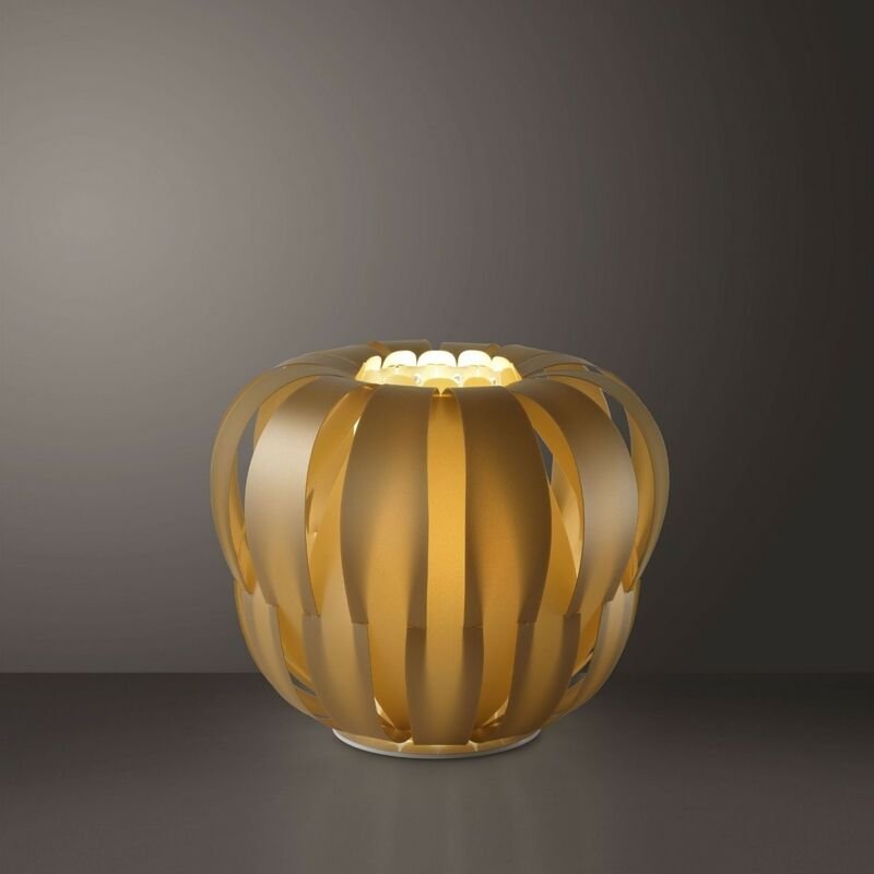 New Gold Tischlampe aus weißem Metall Cm. 29 x 23h