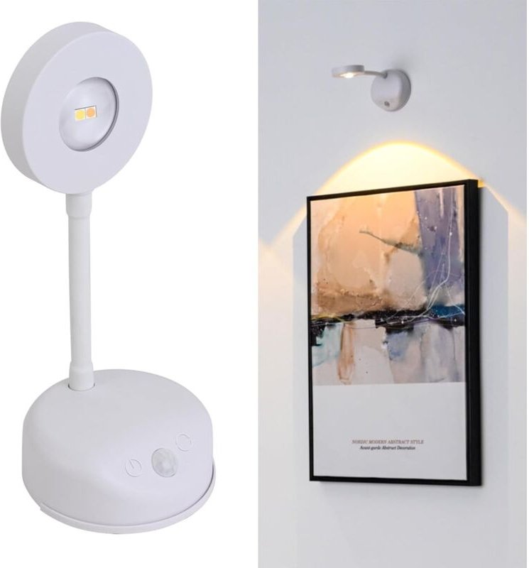 CCYKXA Kabellose Wandleuchte, wiederaufladbare LED-Bilderleuchte, batteriebetriebene Wandleuchte, Lampe mit Bewegungssen...