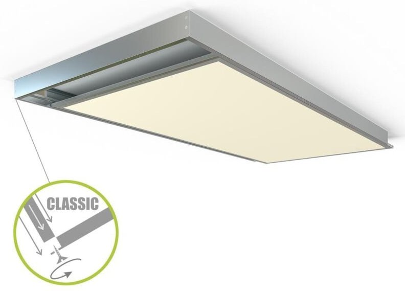 LED Panel Aufbaurahmen Classic 120x60cm silber Aufputz Montagerahmen