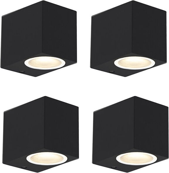 4er Set moderne Wandleuchten schwarz IP44 - Baleno i