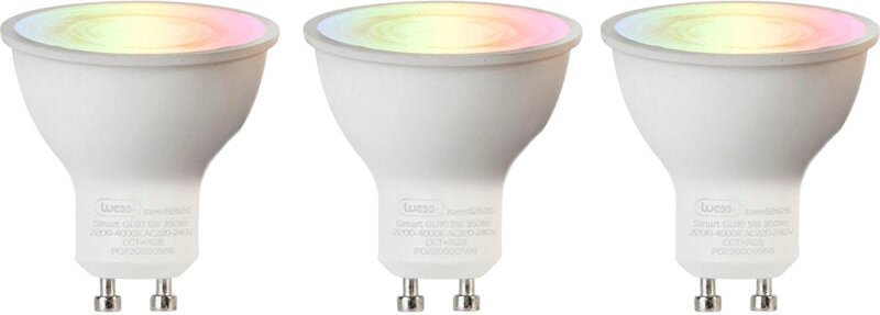 Luedd - Set mit 3 intelligenten GU10 RGBW-LED-Lampen 5W 350 lm 2200-4000K