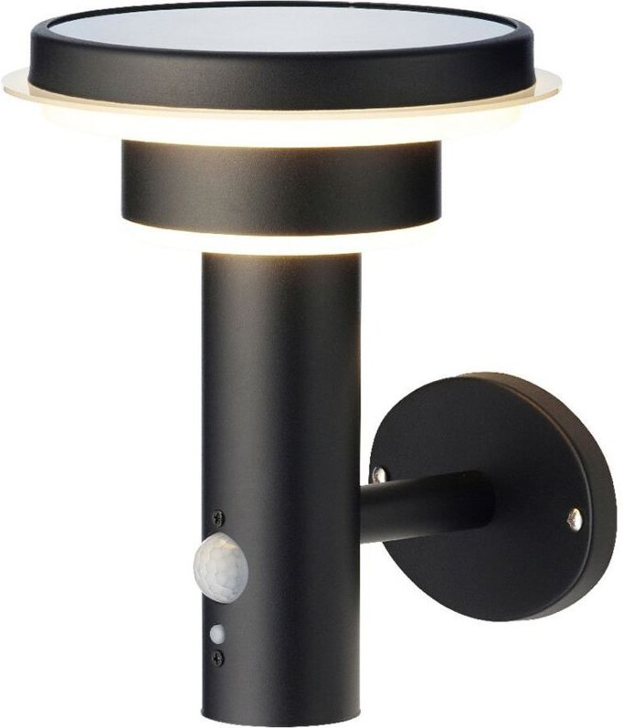 Zanvic - Wandleuchte solar metallic 17,8x18,3x22cm 40 leds warmes Licht lumineo