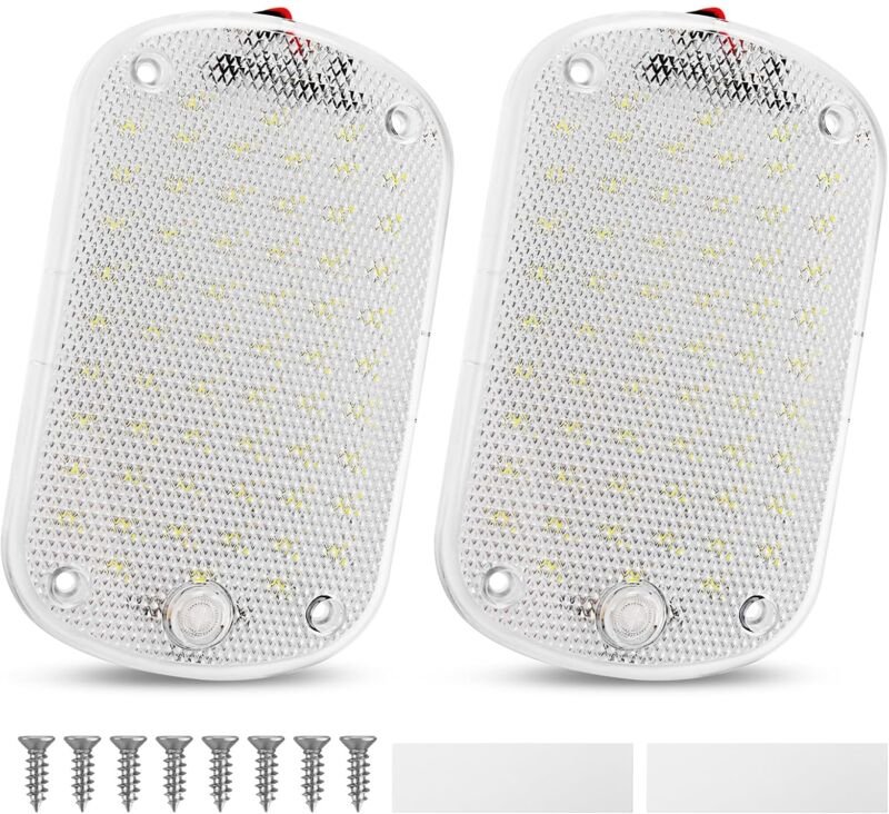 Gotrays - 60 LED-Innenbeleuchtung, 12 v – 85 v, 8 w, Innenbeleuchtung mit Schalter für pkw, lkw, Wohnmobil, Van, Wohnwag...