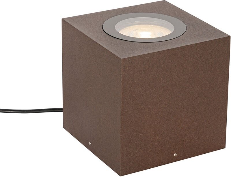 Industrieller Gartenstrahler rostbraun quadratisch IP65 AR111 - Lennard