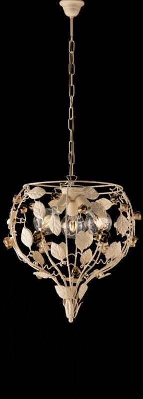 Thumbnail - Bella - Kronleuchter aus elfenbeinfarben gebeiztem und lackiertem Eisen, 3 Lichter 113 - Ø49 - BL196-3-AV