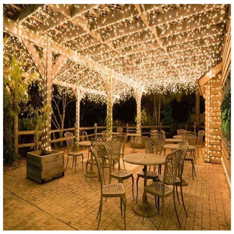 LED-Lichterkette, Außendekoration, Lichterkette, festliche Hochzeitslichterkette mit Sternenlicht, 100 Meter, 1000 Licht...