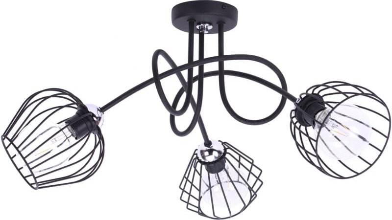 Industrieller Kronleuchter Für 3 Glühbirnen Über Dem Loft-Tisch