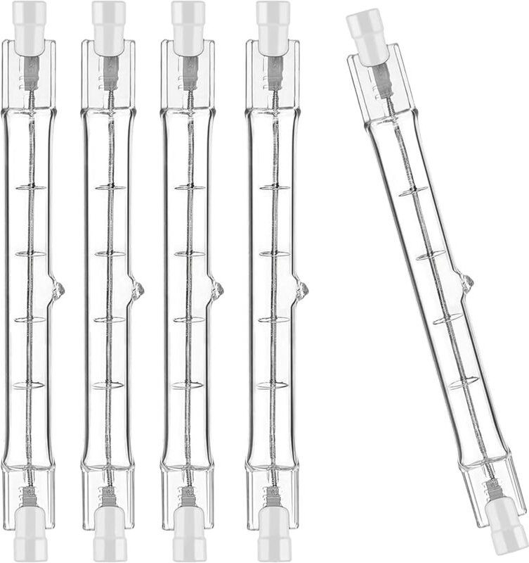 Jusch - 5er-Set R7S-Halogenlampe, 78 mm, 80 w, 230 v, R7S 78 mm Halogenstab, R7S-Halogenlampe, dimmbare Halogenstablampe...