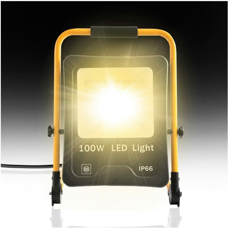 Led Baustrahler Baulampe Flutlicht Arbeitsleuchte Fluter Floodlight inkl. Standgestell und Netzkabel für Innen-und Außen...