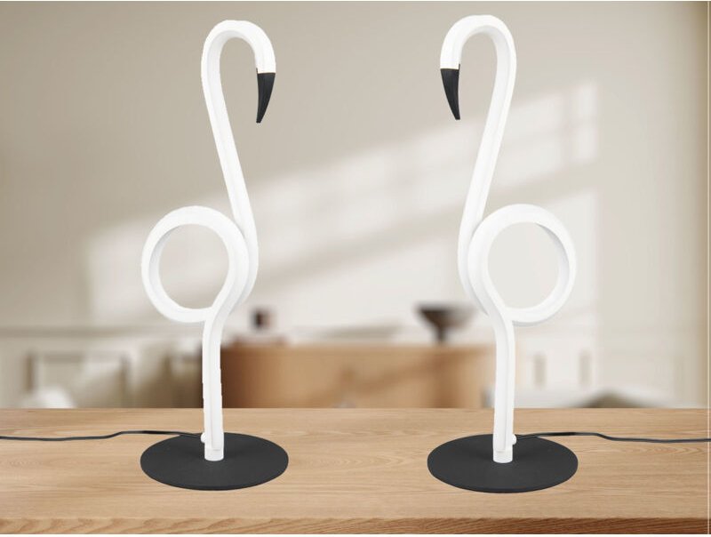 2er set led Deko Tischlampen Weiß mit Schnurschalter, Höhe 35cm