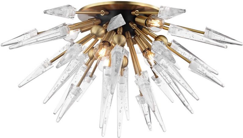 Sparta 6 Light Semi-Flush Messing, Glas