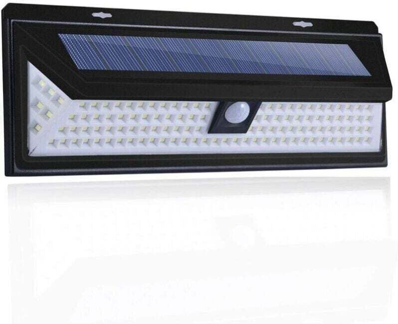 Solar-Wandleuchte – 118 LEDs, 1000 Lumen, Solarlampe mit PIR-Bewegungsmelder, IP65 wasserdicht, für den Außenbereich