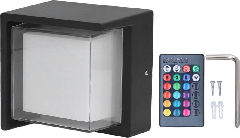 RGB-Außenwandleuchte mit Fernbedienung, elegante, korrosionsbeständige 500-lm-RGB-LED-Wandleuchte aus Acryl für Treppen