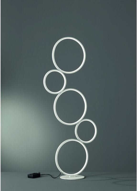 Rondo Stehlampe 5 weiße LED-Kreise H115 cm Trio-Beleuchtung