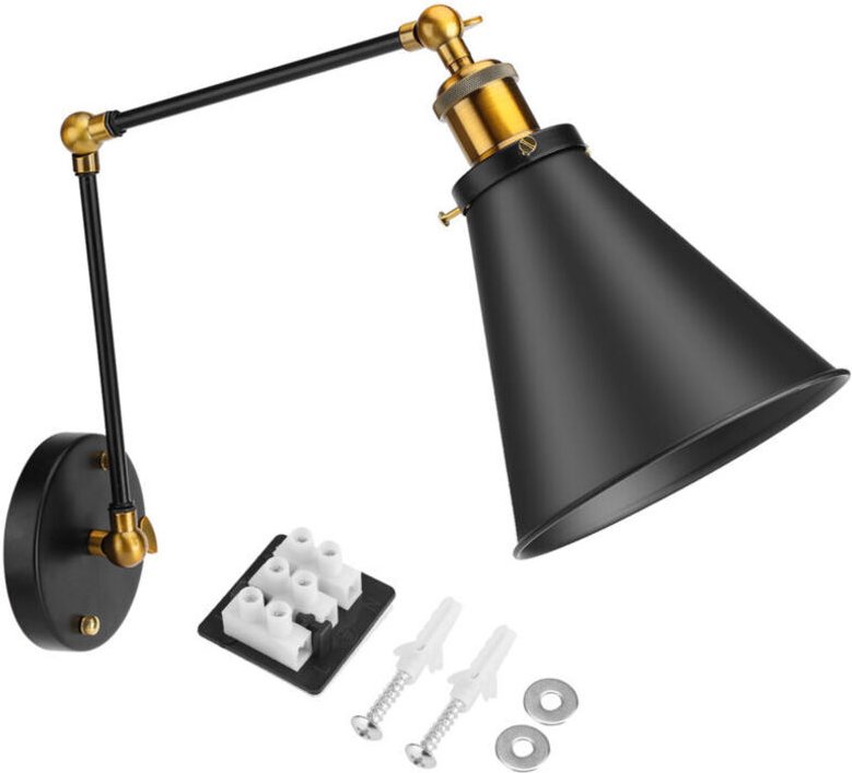 Iluminación ambiental industrial vintage ajustable Eosnow para loft, decoración de pared para almacén