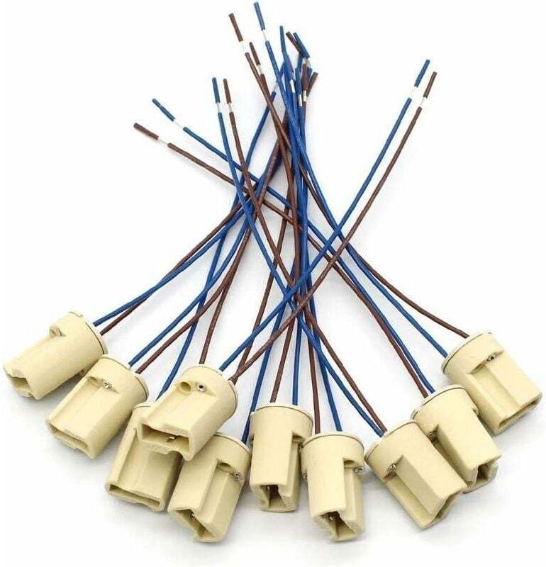 10 Stück G9 Lampenfassung, G9 Keramiksockel mit 150 mm Teflonkabel für G9 LED-Halogenlampen für den Heimgebrauch