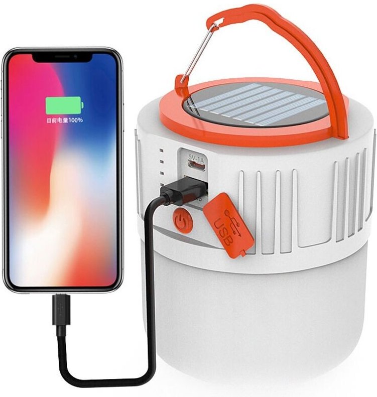 Solarbetriebene LED-Notleuchte, wiederaufladbare Glühbirne über USB, Beleuchtung für Nachtmärkte, tragbar, Camping, ener...