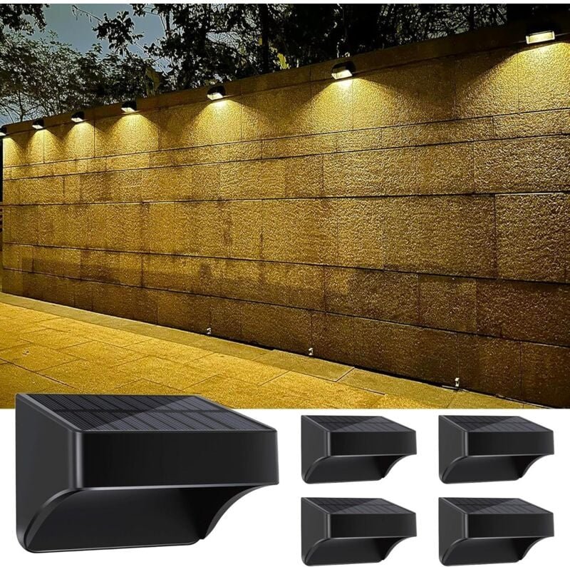 Thumbnail - 4er-Set Solar-Gartenleuchten – mit warmweißem Licht und RGB-Farbwechsel – wasserdicht (IP65) – für Gartendekoration, Auß...