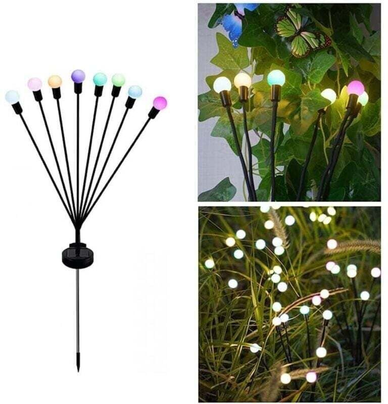 UlisemSolar-Gartenleuchten, verbesserte rotierende Solarleuchten, bunte Lichter, 5er-Pack wasserdichte Solar-Pfostenleuc...