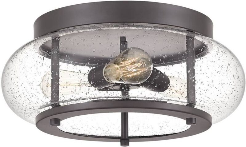 Trilogy 3 Light Flush Mount, Alte Bronze, E27 - Elstead