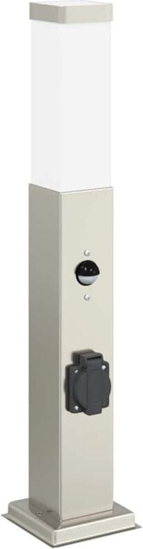 Pollerleuchte mit Sensor und Steckdose 50 cm Edelstahl IP44 vidaXL
