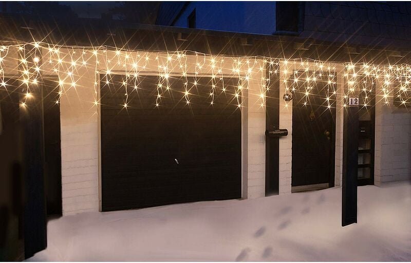 LED Eisregen-Lichterkette 960 warmweisse LEDs 24,0m Außen + Innen