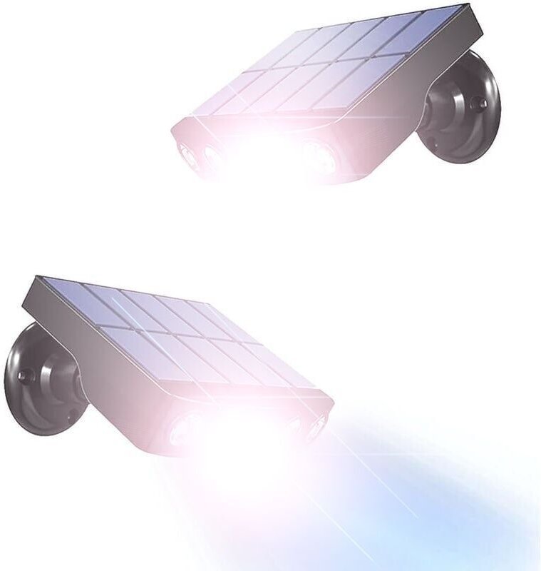 Set mit 2 Solar-Außenleuchten, Solar-Wandleuchten für den Außenbereich mit Bewegungsmelder, 360°-Solar-Außenstrahler [12...