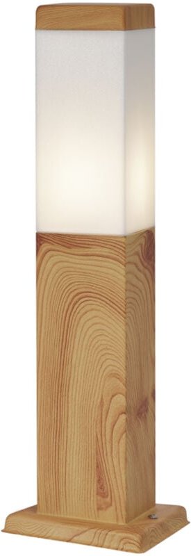 Qazqa - Moderne Außenstehleuchte Stahl mit Holzprint 45cm IP44 - Malois