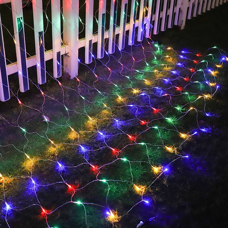 Lichterkette für den Außenbereich, 3x3 m, 244 LEDs, Lichtervorhang mit Stecker, warmweiß, IP44 wasserdicht, 8-stufiger F...