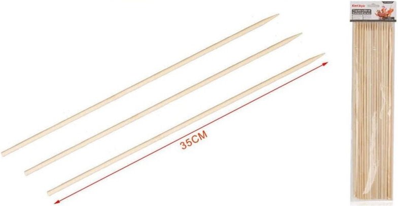 Trade Shop Traesio - Trade Shop - set 36 stück bambusholzspiesse 5,0 x 35 cm für obst vorspeisen fleisch 5404246 -